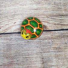 KOYO TIN METAL LITHO TURTLE 2" ROLLING FRICTION TOY VINTAGE JAPAN