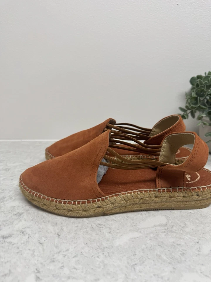 Alpargatas Toni Pons Nuria 38 Marrón Gamuza Suave Cordón Cuña, Verano Costero Foto 3 de 4