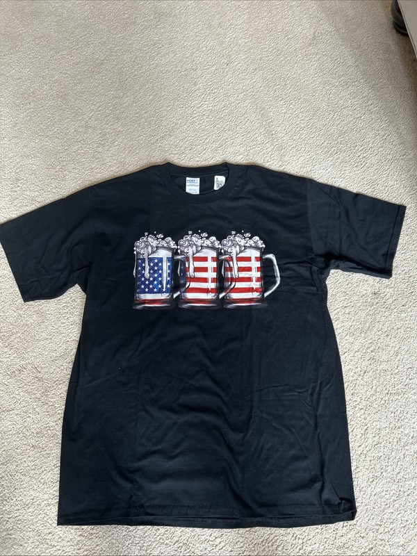 Men’s Black Independence T Shirt Sz. CL