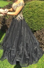 Sherri Hill Prom Dress - Drop waist , Black, Gold - Size 0/2