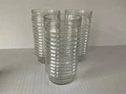 VTG  Anchor Hocking AG1-1 Clear Ribbed Glass Flat Tumblers 16 oz  SET of 3