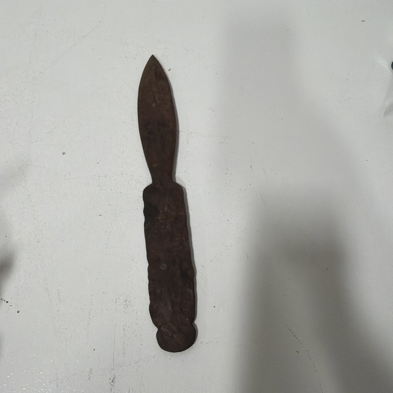 Vintage Primitive Hand Forged Metal Spear Head