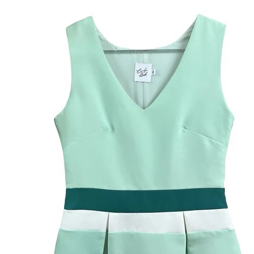Camilyn Beth Pleated Colorblock Bridesmaids Cocktail Dress Mint Teal Size 0 image 3