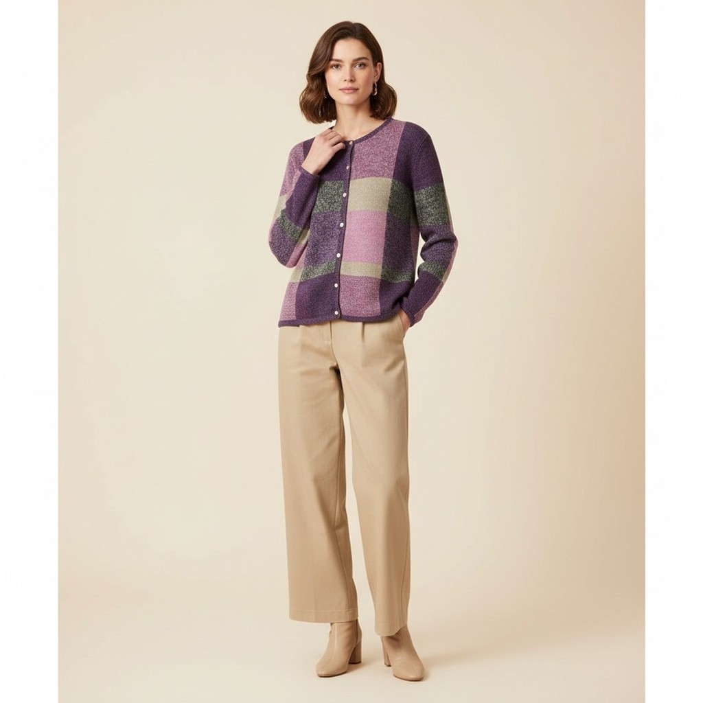 Coldwater Creek patchwork multicolour knit cardig… - image 1