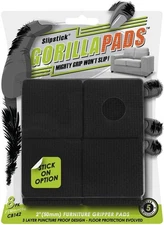 Slipstick GorillaPads CB142 Non-Slip Furniture Pads/Grippers 2 Square, Black 