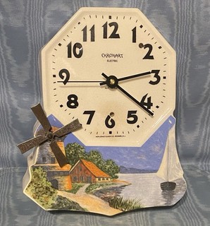 Vintage Rare Chronart Quartz Windmill Wall Clock USA