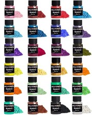 Luckymica Mica Powder, 24 Colors Pearlescent Pigment Powder for 24
