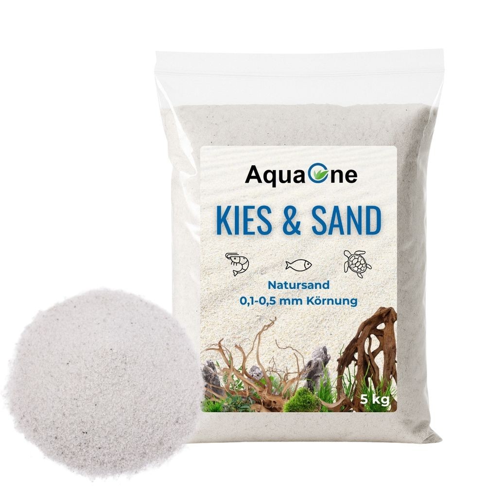 5 Kg Sabbia Luminosa per Acquario "Qualità Premium" 0,1-0,5mm Fondo Sabbia per Acquario