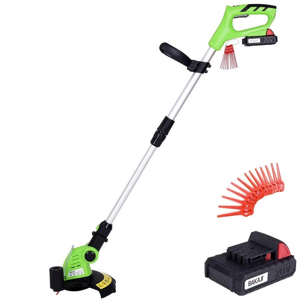 Decespugliatore Elettrico Bakaji 20V Litio - Tagliabordi Batteria 2Ah