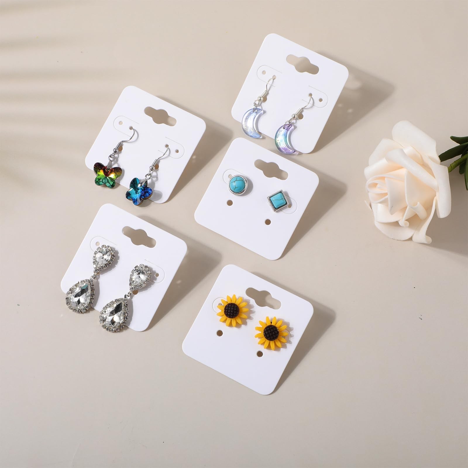 100 Pcs 2 Inch Earring Display Holder Cards for Selling Packaging DIY Crafts
