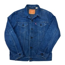 Levis Mens Denim Jacket Blue Button Cotton Blend Regular Medium