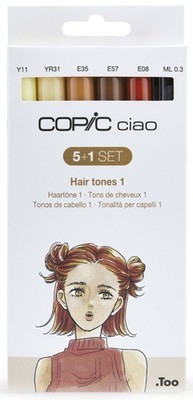 COPIC Marker ciao, 5+1 Set 'Hair Tones 1'