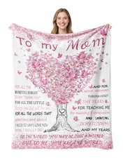 Cozy Flannel Throw Blanket 60x50 - Perfect Birthday Gift for Mom, Christmas Va