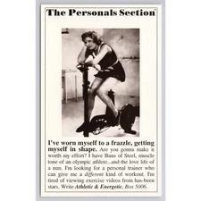 Vintage The Personals Section Postcard Athletic & Energetic Exercise Humor
