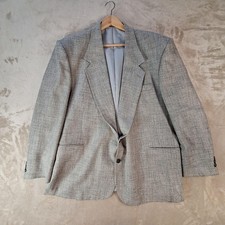 Sport Coat Mens 48R Beige Tweed Check Ventless 2 Button Lined USA Jacket