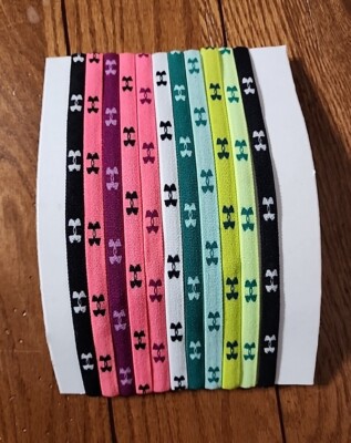 Lot of 11 Under Armour Headbands w/ Silicone Grips Black 