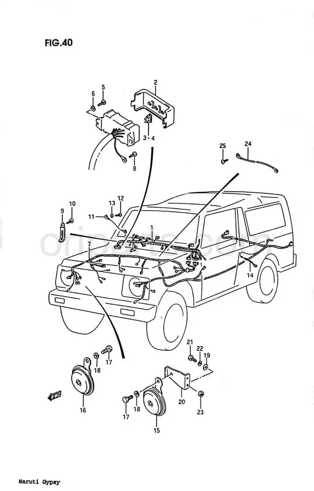 Suzuki Sierra Samurai Jimny Wiring Harness Fits SJ410 F10A 1.0 Ltr Old Model - Image 2 of 4