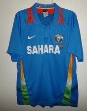 EUC MENS XL ASIAN SIZE NIKE DRI-FIT INDIA CRICKET JERSEY POLO SHIRT SAHARA