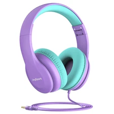 3.5mm Wired Headphones with Cord for Kids Foldable Over-Ear Earphones for School