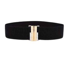 Cintura donna elastica - fibbia dorata - motivo bambù - stile elegante