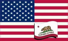 5X3 America and California Flag Magnet Vinyl Patriotic Cup Decal Vehicle Magnets