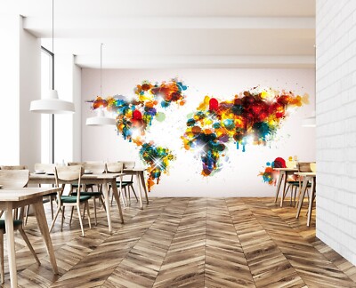 3D Aperture World Map ZHUA10982 Wallpaper Wall Murals Removable Self-adhesive
