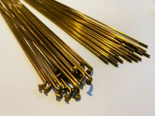 Bicycle Spokes & Nipples - 14G Stainless Steel - GOLD (CHOOSE YOUR LENGTH)