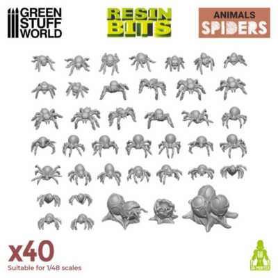 Green Stuff World Kleine Spinnen Set (40) 3D printed set Bats