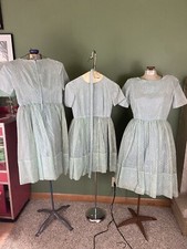 Lot 3 Flower Girl Wedding Pageant Dresses Vintage Blue set Matching Bridesmaid
