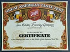 Vintage Rare 1980 Jos. Schlitz Beer "Great American Taste Test" Certificate WS8D