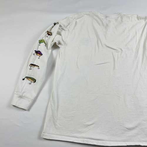 Vans Off The Wall Fishing Lures T-Shirt Long Sleeve Men’s White Size: Medium - Picture 11 of 13