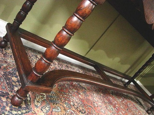 ANTIQUE OAK 2 DRAWER DRESSER BASE/SIDEBOARD/SIDE TABLE ~ BOBBIN TURNING c1900s - Picture 14 of 14