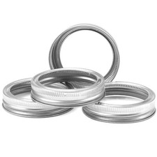 50ct - Mason Jar Rings, Regular Mouth Rings, Canning Jar Screw Lids, Silver 70mm