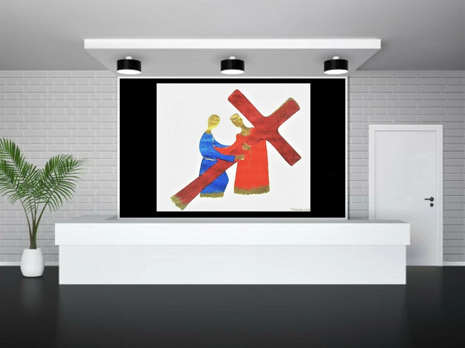 DIBUJO, 'EL AYUDANTE', MEDIOS MIXTOS, LÁPICES DE COLORES, PINTURA DORADA, ABSTRACTO, ENVÍO GRATUITO Foto 3 de 4