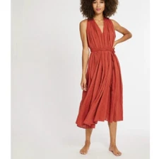 Mille Womens Marilyn Cotton Midi Dress Belted Size Small NEW