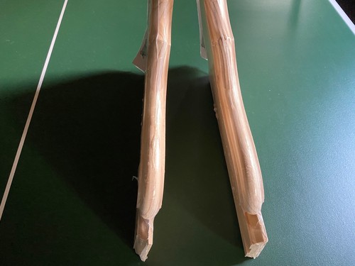 2 pine wood shelf brackets with back plate for shelves up to 12" - Picture 4 of 5