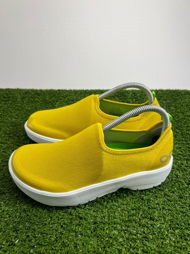 Oofos Oomg Eezee niedrige Erholungsschuhe Damengröße 8 gelb bequeme Slipper Turnschuhe