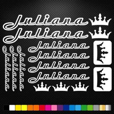 JULIANA - 14 Vinyl Decals Stickers Sheet Bike Frame Cycle Cycling Bicycle