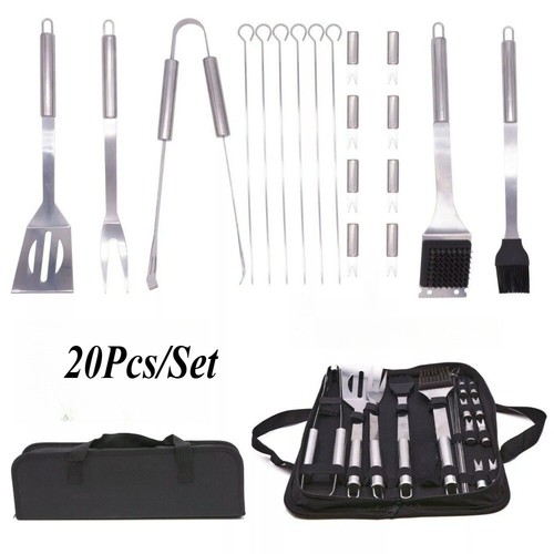 Stainless Steel BBQ Grill Tool Set Outdoor Utensil Cooking Cutlery Kit with Case - Picture 7 of 11
