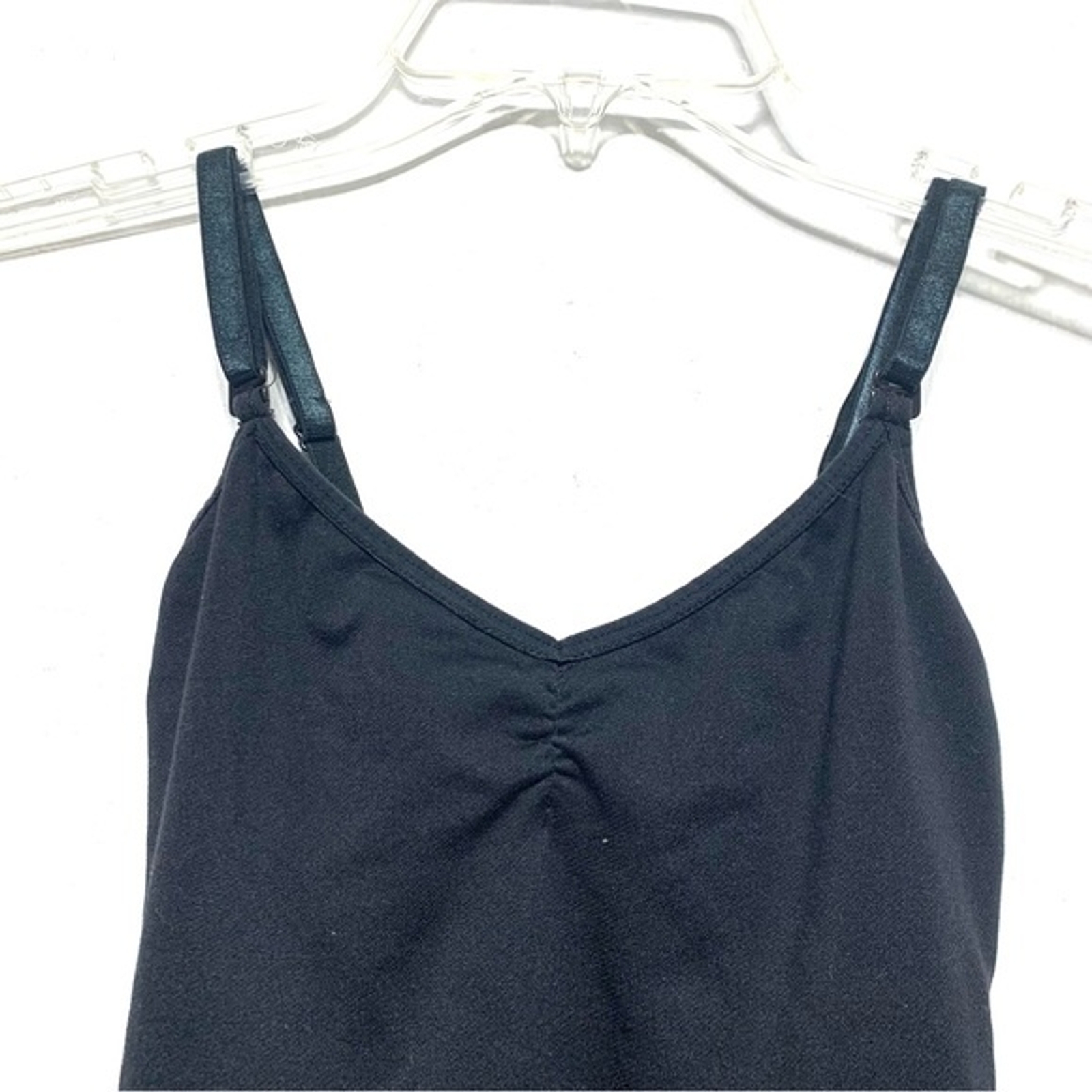 Reflections Dance Solid Black Stretch Dance Tank … - image 2