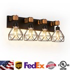 Vanity Light 24" 4 Lights Farmhouse Black Cage Bathroom Mirror Wall Lamp Fixture