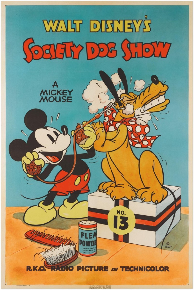 Mickey Magazine ポスター Disney Mickey Mouse Vintage Movie Poster, Society Dog Show 1939