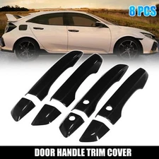 8pcs Glossy Black Door Handle Cover for Honda Civic 10th Gen w/ Smart Keyhole