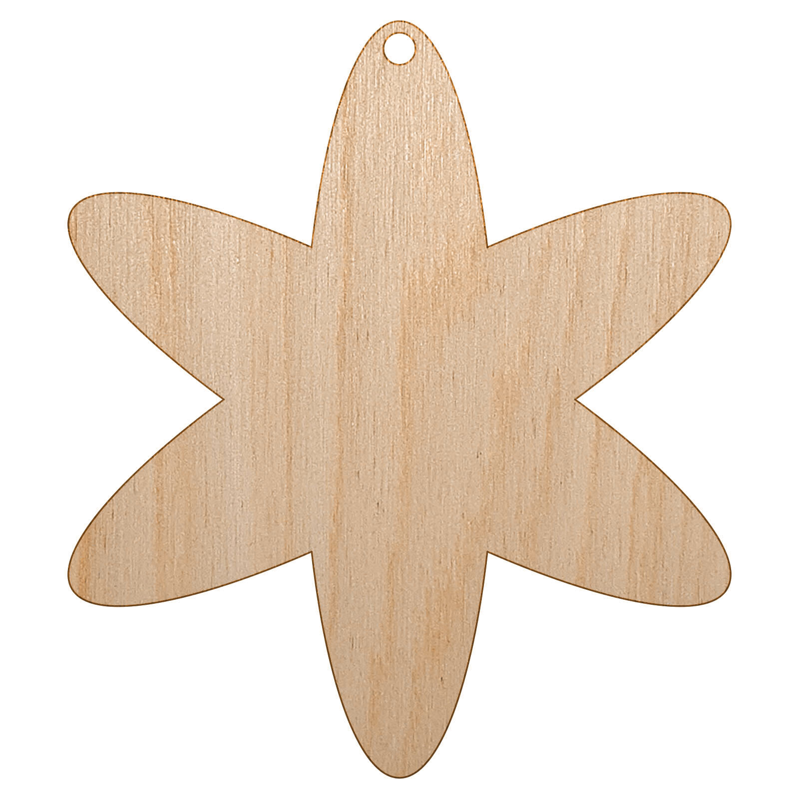 Asterisk Symbol Unfinished Craft Wood Holiday Christmas Tree DIY Ornament