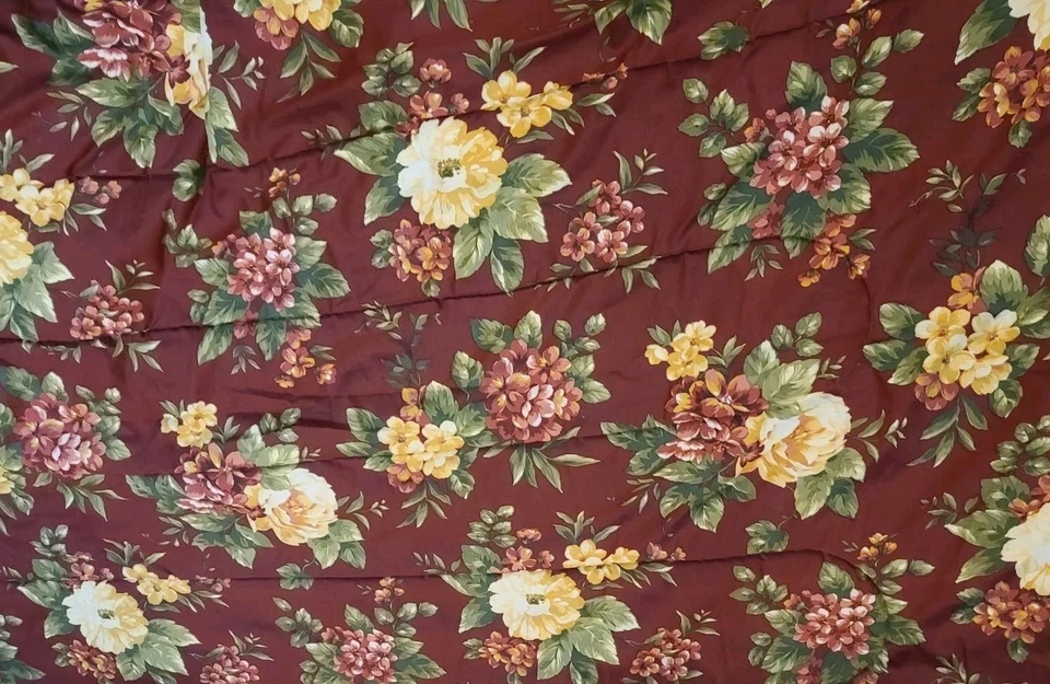 Комплект из 4 шт. Waverly Comforter KING Цветочный Усадьба Бургундия Желтый Стандартные Накидки Юбка для Кровати - Изображение 4 из 4