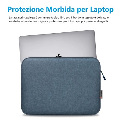 PC HÜLLE Laptop Tasche Blau Schutz Wasserdicht Innen Weich Kratzfest