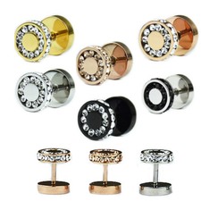 Glitzer Fake PLUG Tunnel Kristalle Silber Ros...