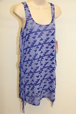 New Miken Swim Swimsuit Cover Up Size L Sleeveless Blue Violet