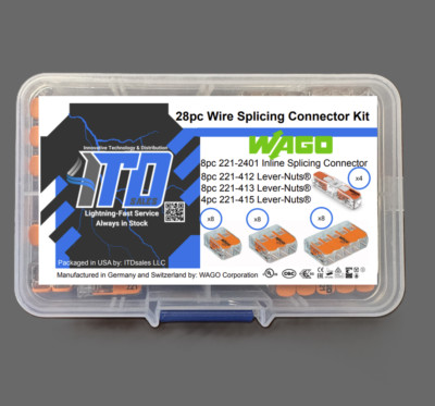 WAGO Lever Nuts 28pc Wire Splicing Connector Kit with Case