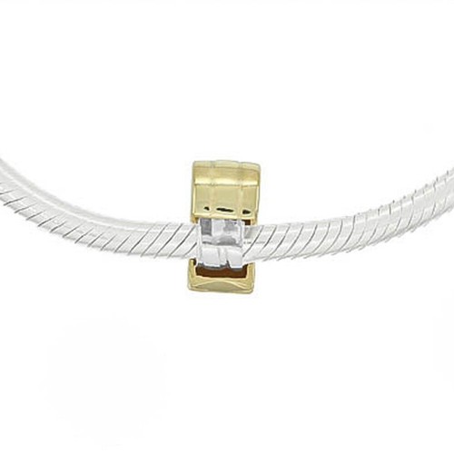 Gold Plated Sterling Silver Hinged Clip Lock Stopper European Charm Bead #99802 - Picture 3 of 3